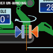 MAEDA Mini Crane slew angle limit setting diagram