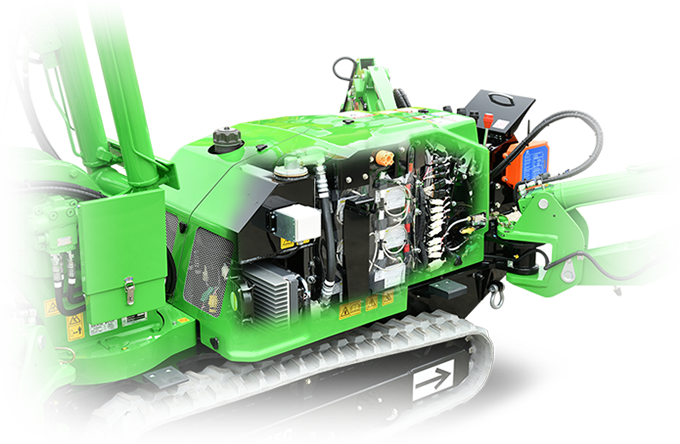 MAEDA Mini Battery Crane with interior mechanics diagram