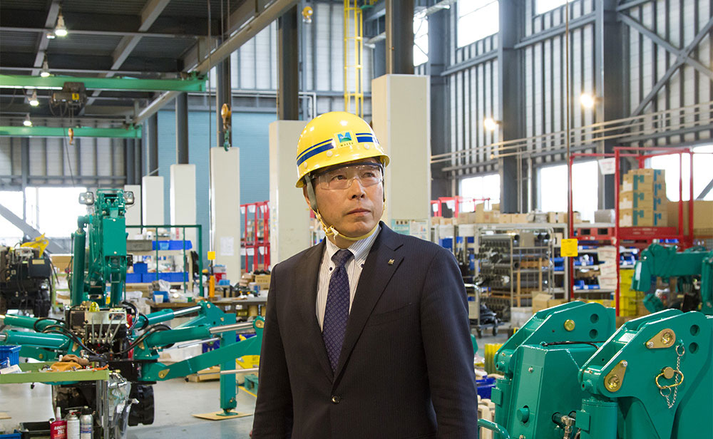 President Masaaki Shioiri of MAEDA Seisakusho Co., Ltd. in MAEDA factory Japan